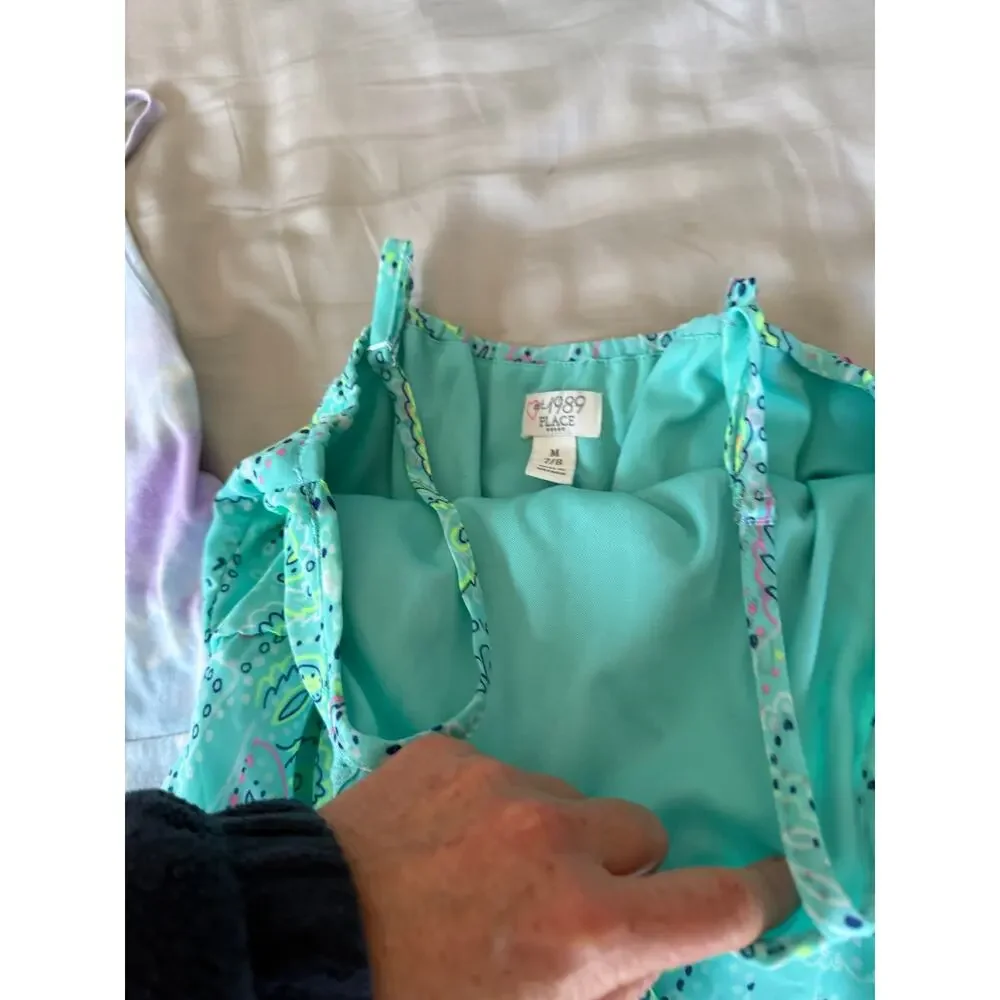 Chilren's Place tie dye and teal Dress bundle size 7/8